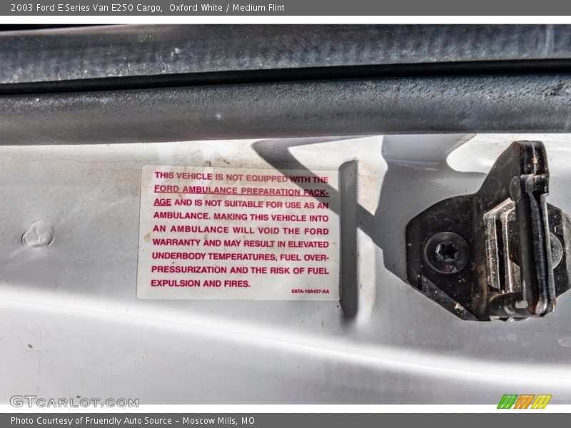 Oxford White / Medium Flint 2003 Ford E Series Van E250 Cargo