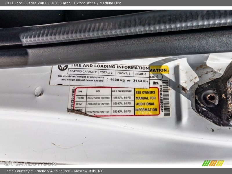 Oxford White / Medium Flint 2011 Ford E Series Van E350 XL Cargo