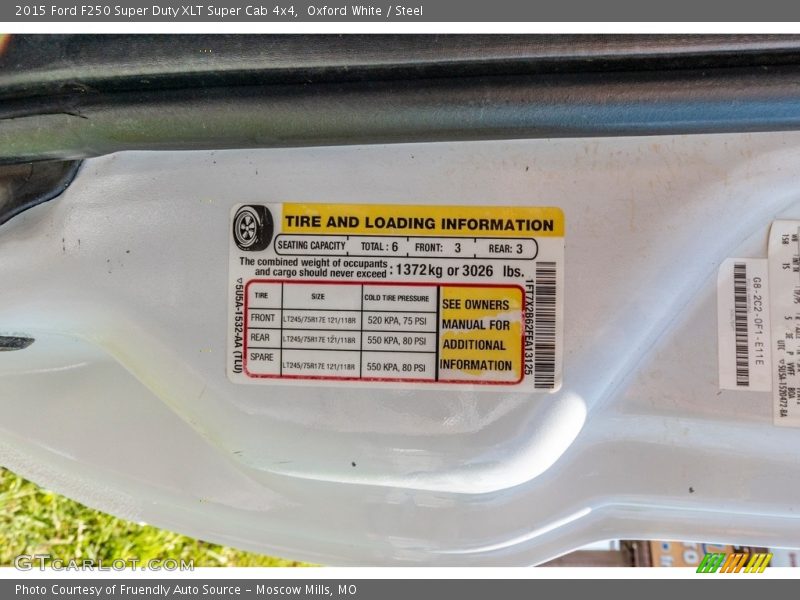 Oxford White / Steel 2015 Ford F250 Super Duty XLT Super Cab 4x4