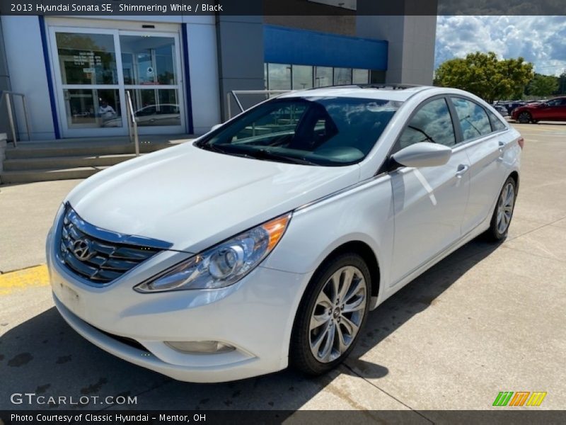 Shimmering White / Black 2013 Hyundai Sonata SE