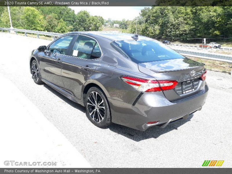 Predawn Gray Mica / Black/Red 2020 Toyota Camry SE AWD