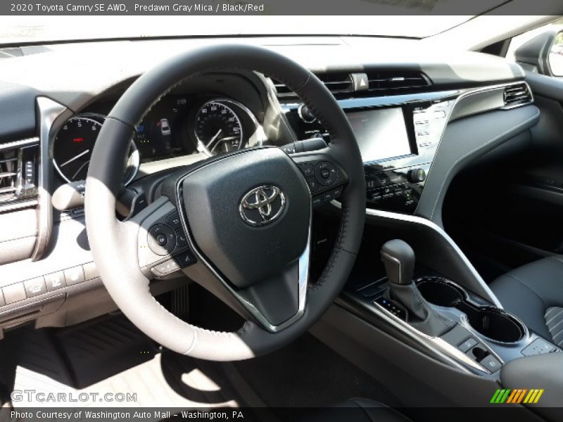 Predawn Gray Mica / Black/Red 2020 Toyota Camry SE AWD