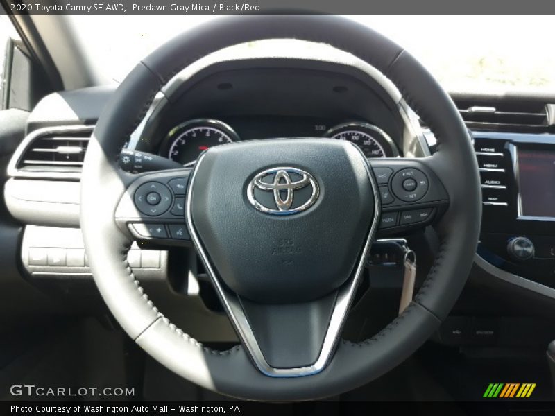 Predawn Gray Mica / Black/Red 2020 Toyota Camry SE AWD