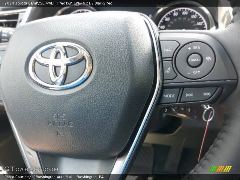 Predawn Gray Mica / Black/Red 2020 Toyota Camry SE AWD