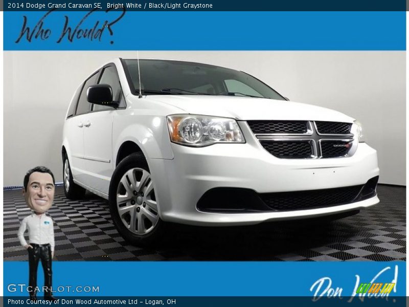 Bright White / Black/Light Graystone 2014 Dodge Grand Caravan SE