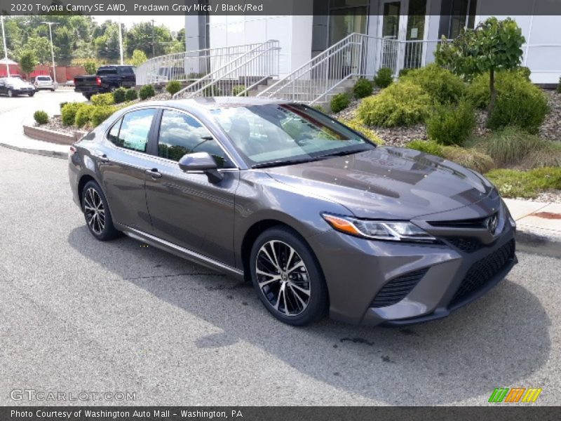 Predawn Gray Mica / Black/Red 2020 Toyota Camry SE AWD