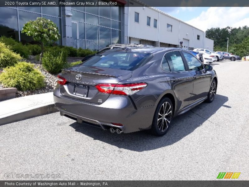 Predawn Gray Mica / Black/Red 2020 Toyota Camry SE AWD