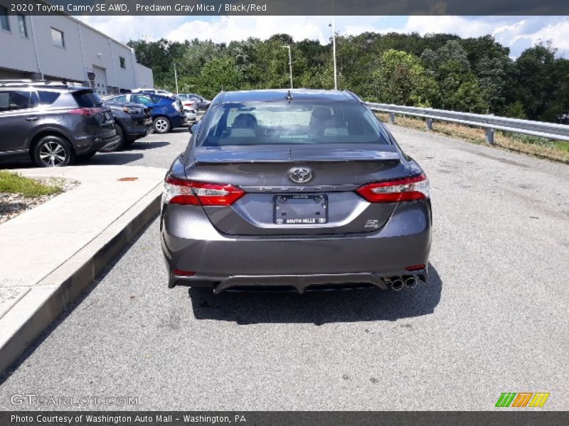 Predawn Gray Mica / Black/Red 2020 Toyota Camry SE AWD