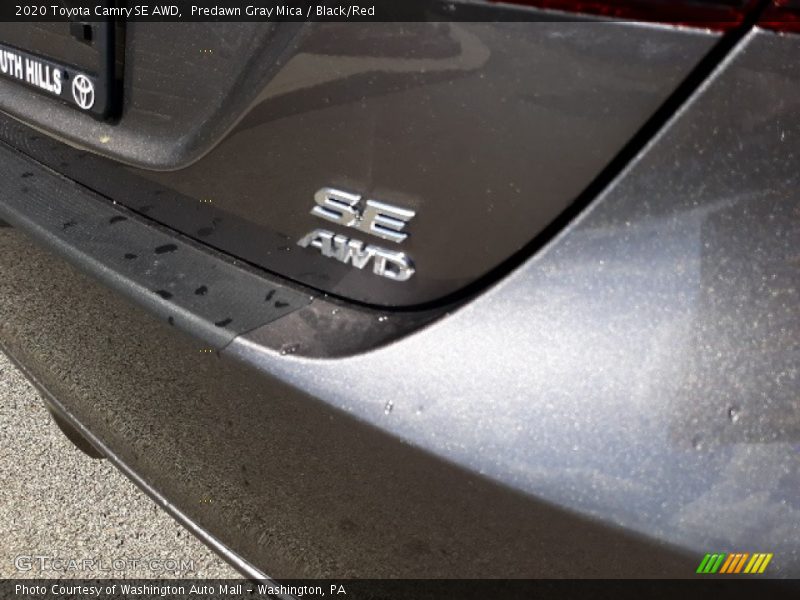 Predawn Gray Mica / Black/Red 2020 Toyota Camry SE AWD