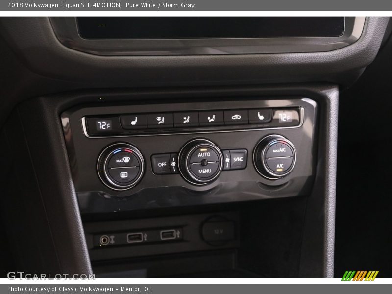 Pure White / Storm Gray 2018 Volkswagen Tiguan SEL 4MOTION