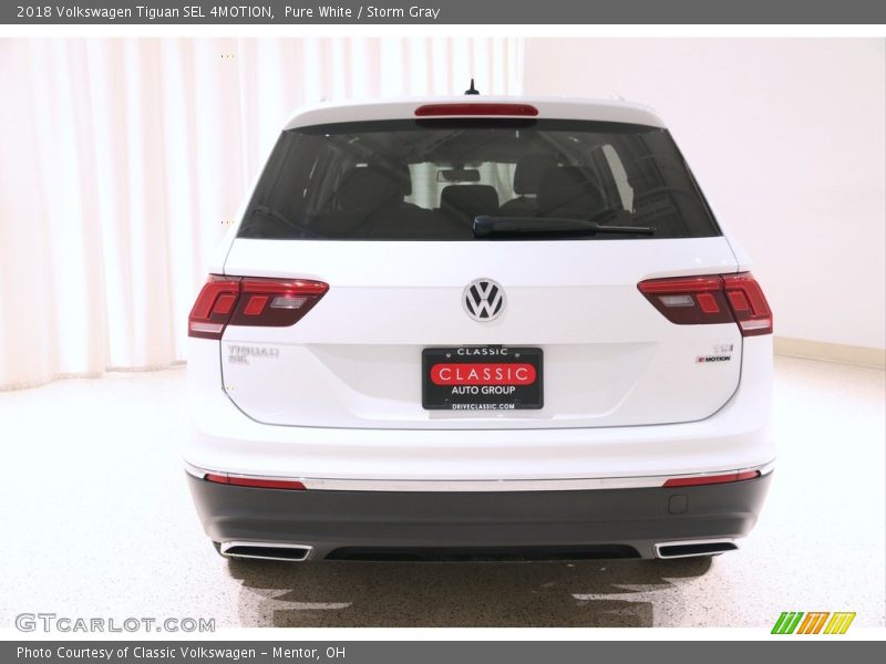 Pure White / Storm Gray 2018 Volkswagen Tiguan SEL 4MOTION