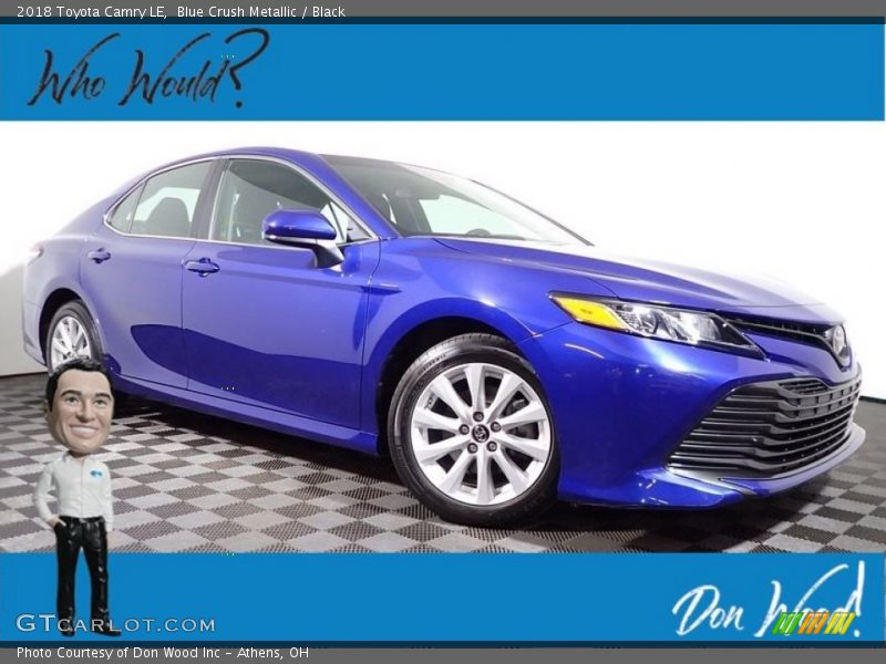 Blue Crush Metallic / Black 2018 Toyota Camry LE