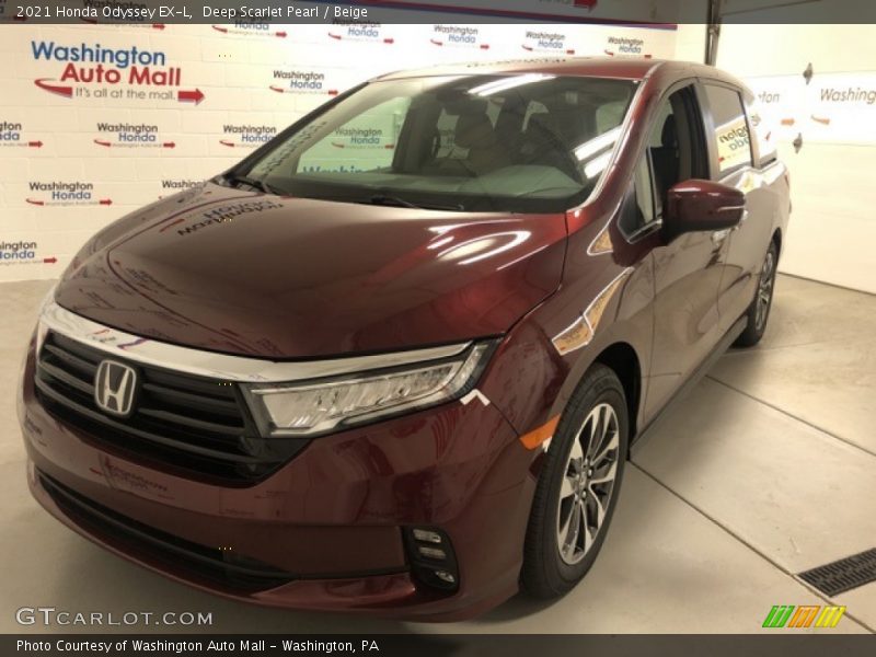 Deep Scarlet Pearl / Beige 2021 Honda Odyssey EX-L