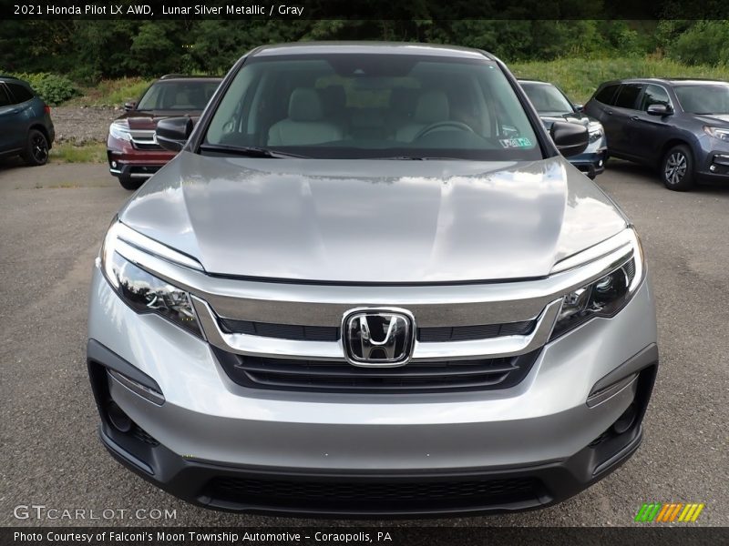 Lunar Silver Metallic / Gray 2021 Honda Pilot LX AWD