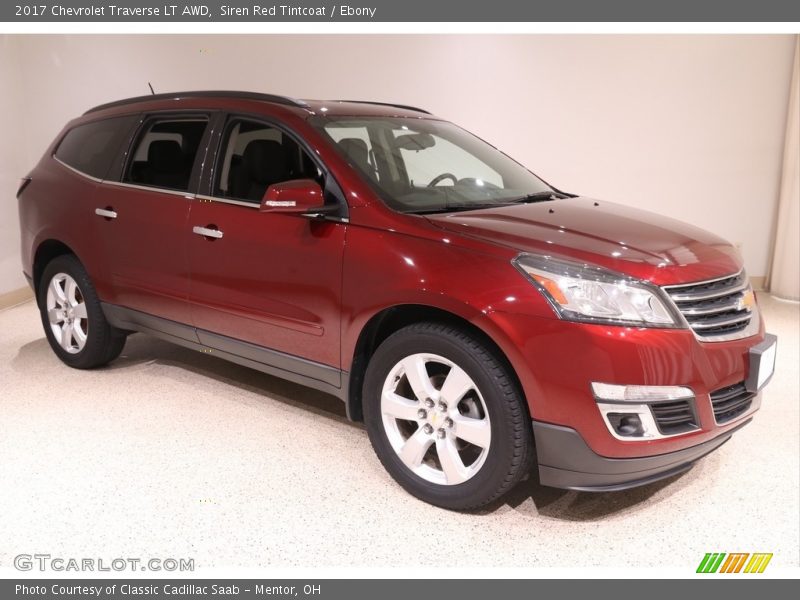 Siren Red Tintcoat / Ebony 2017 Chevrolet Traverse LT AWD