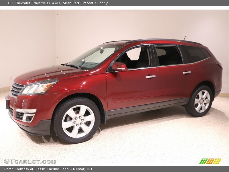 Siren Red Tintcoat / Ebony 2017 Chevrolet Traverse LT AWD