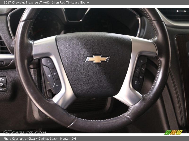 Siren Red Tintcoat / Ebony 2017 Chevrolet Traverse LT AWD