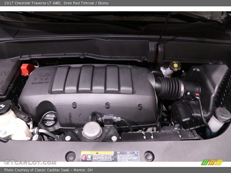Siren Red Tintcoat / Ebony 2017 Chevrolet Traverse LT AWD