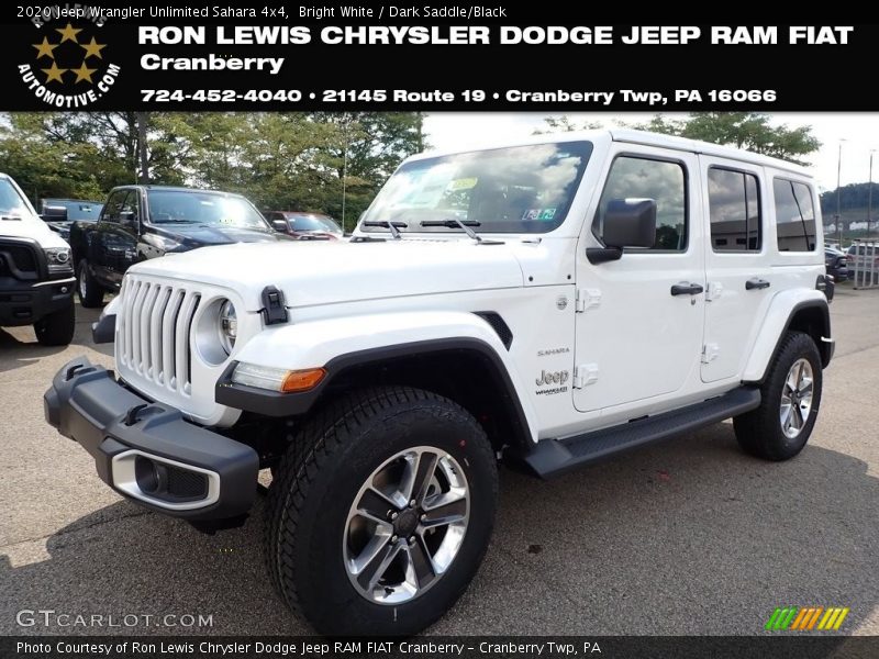 Bright White / Dark Saddle/Black 2020 Jeep Wrangler Unlimited Sahara 4x4