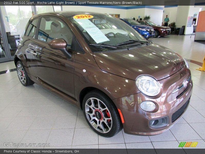 Mocha Latte (Light Brown) / Sport Tessuto Marrone/Nero (Brown/Black) 2012 Fiat 500 Sport