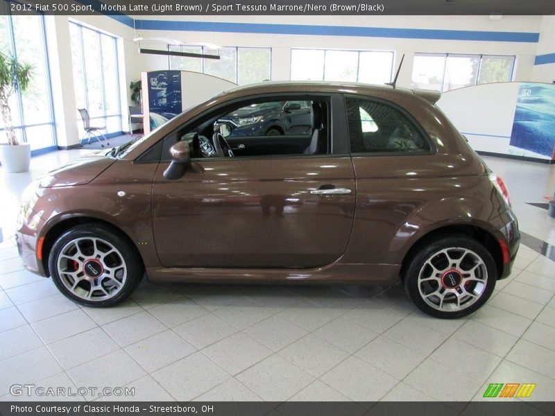 Mocha Latte (Light Brown) / Sport Tessuto Marrone/Nero (Brown/Black) 2012 Fiat 500 Sport