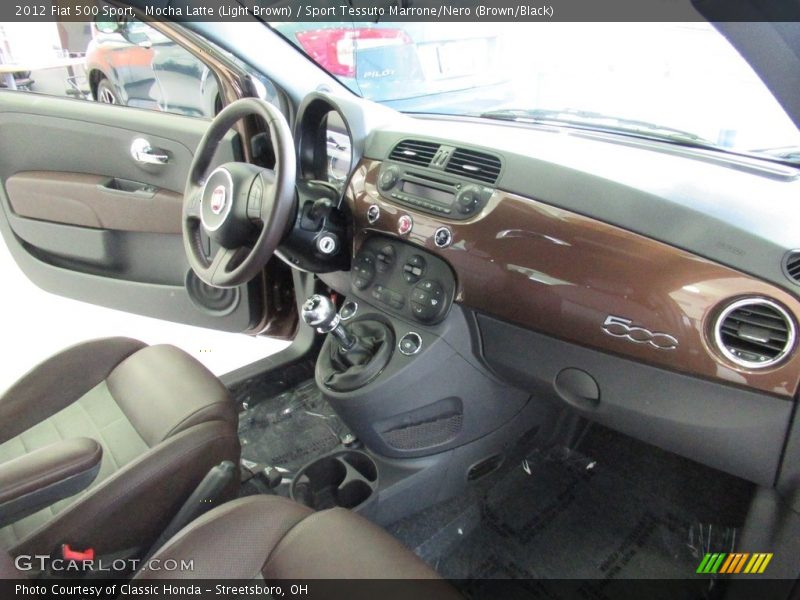 Mocha Latte (Light Brown) / Sport Tessuto Marrone/Nero (Brown/Black) 2012 Fiat 500 Sport