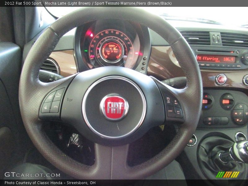 Mocha Latte (Light Brown) / Sport Tessuto Marrone/Nero (Brown/Black) 2012 Fiat 500 Sport