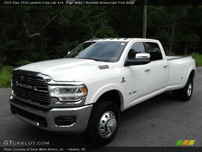 Pearl White / Mountain Brown/Light Frost Beige 2020 Ram 3500 Laramie Crew Cab 4x4
