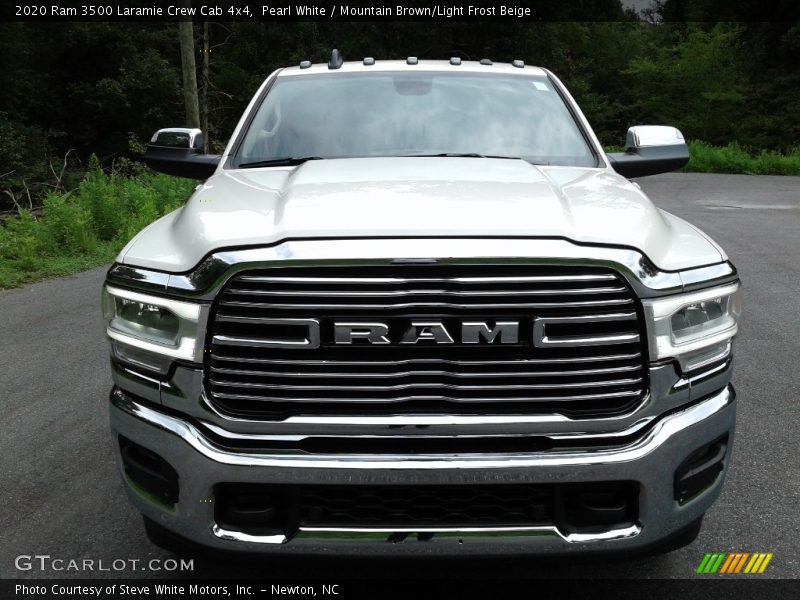Pearl White / Mountain Brown/Light Frost Beige 2020 Ram 3500 Laramie Crew Cab 4x4