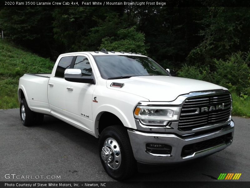 Pearl White / Mountain Brown/Light Frost Beige 2020 Ram 3500 Laramie Crew Cab 4x4