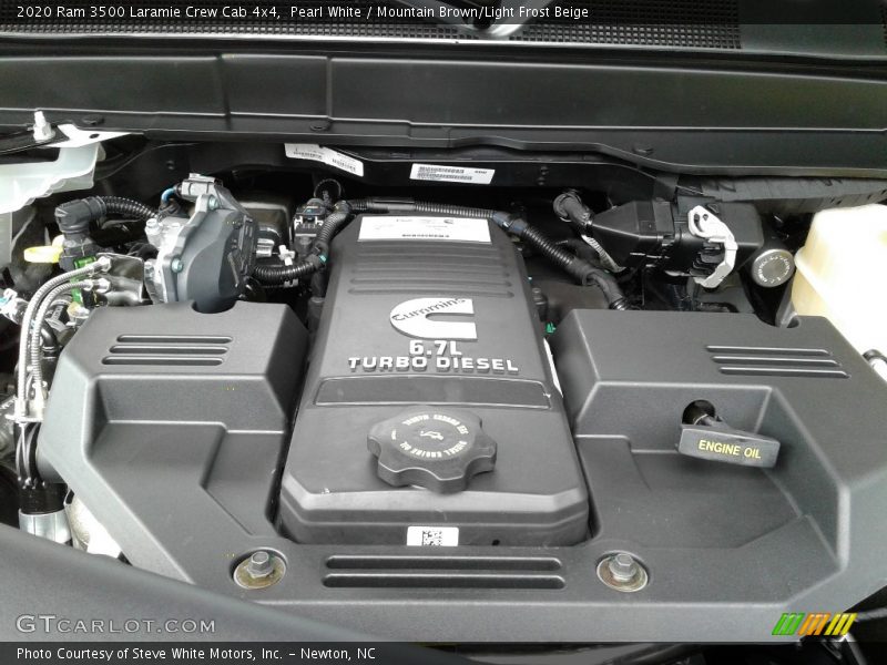 Pearl White / Mountain Brown/Light Frost Beige 2020 Ram 3500 Laramie Crew Cab 4x4