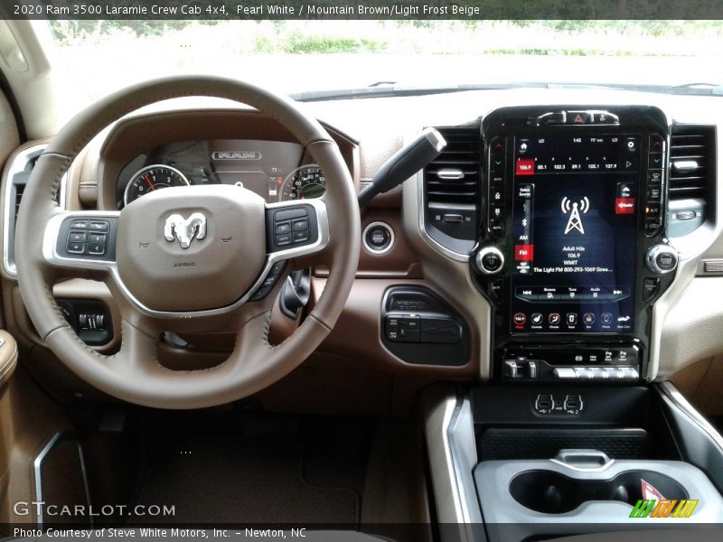 Pearl White / Mountain Brown/Light Frost Beige 2020 Ram 3500 Laramie Crew Cab 4x4