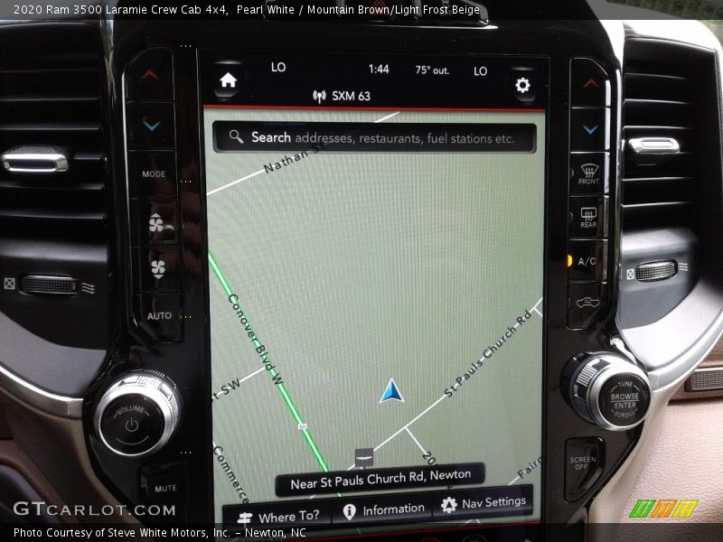 Pearl White / Mountain Brown/Light Frost Beige 2020 Ram 3500 Laramie Crew Cab 4x4