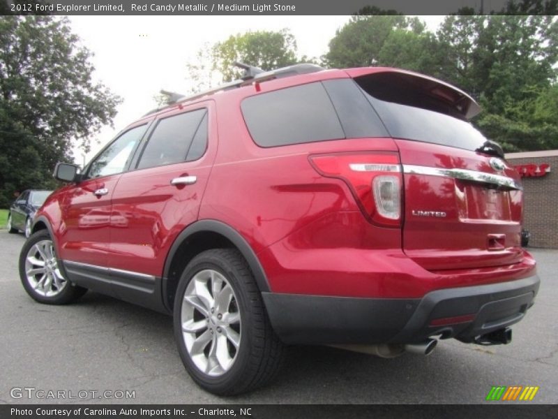 Red Candy Metallic / Medium Light Stone 2012 Ford Explorer Limited