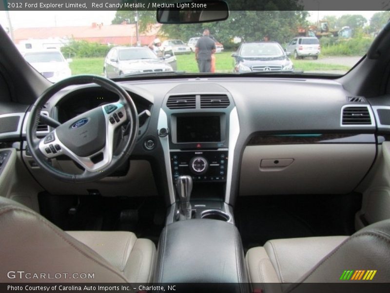 Red Candy Metallic / Medium Light Stone 2012 Ford Explorer Limited