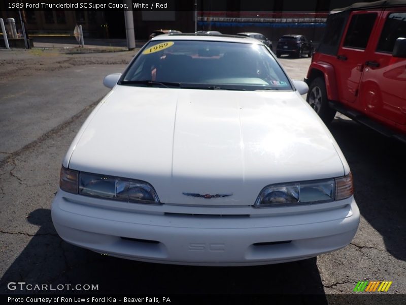 White / Red 1989 Ford Thunderbird SC Super Coupe