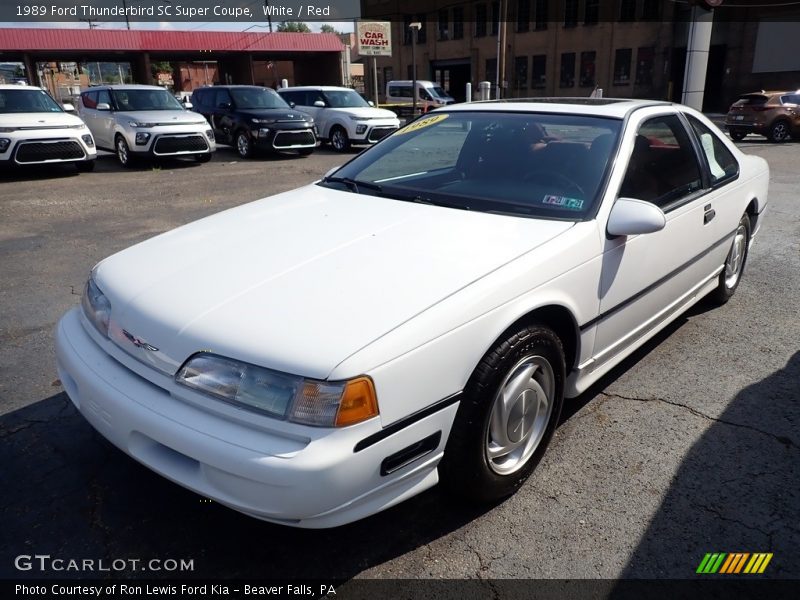 White / Red 1989 Ford Thunderbird SC Super Coupe