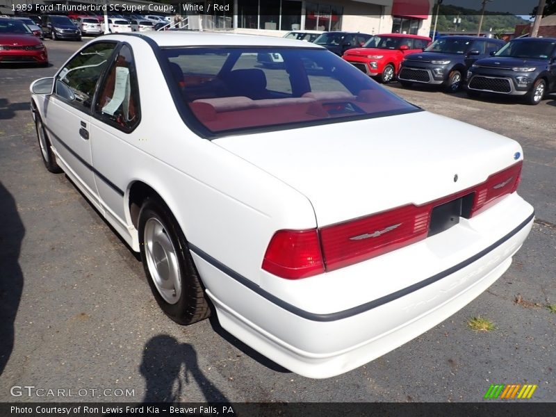 White / Red 1989 Ford Thunderbird SC Super Coupe