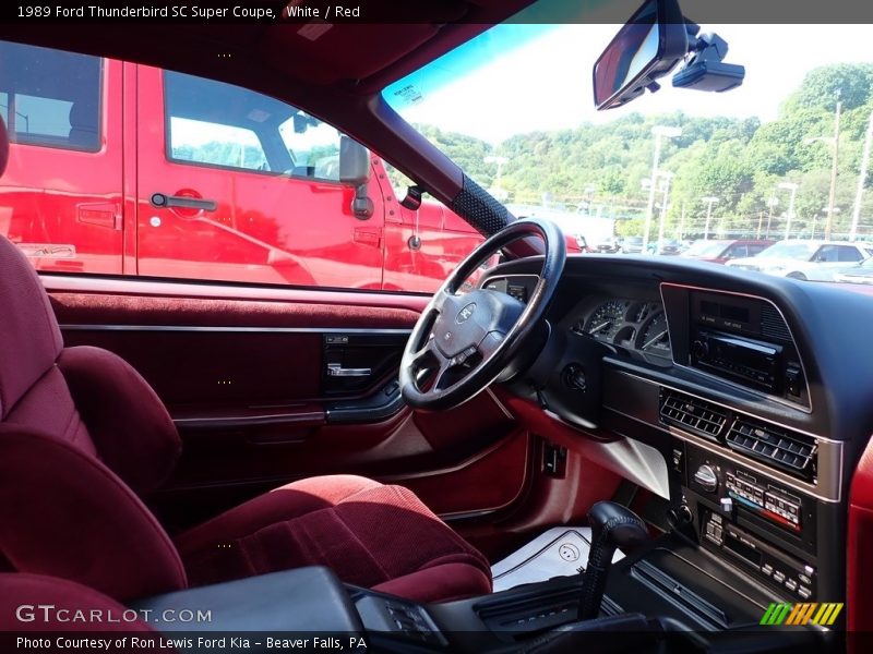White / Red 1989 Ford Thunderbird SC Super Coupe