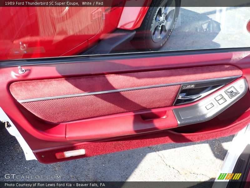White / Red 1989 Ford Thunderbird SC Super Coupe