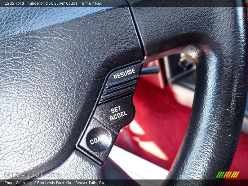 White / Red 1989 Ford Thunderbird SC Super Coupe