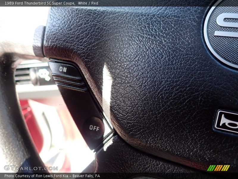 White / Red 1989 Ford Thunderbird SC Super Coupe