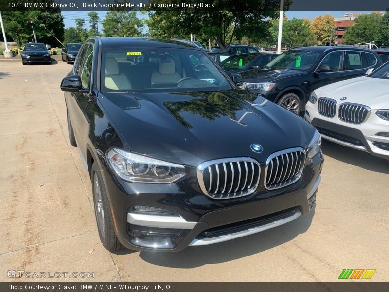 Black Sapphire Metallic / Canberra Beige/Black 2021 BMW X3 xDrive30i