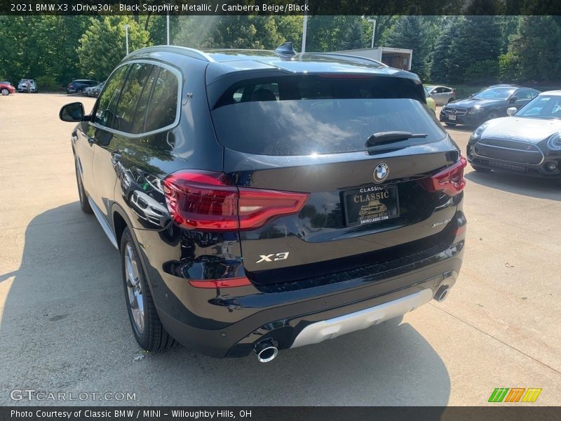 Black Sapphire Metallic / Canberra Beige/Black 2021 BMW X3 xDrive30i
