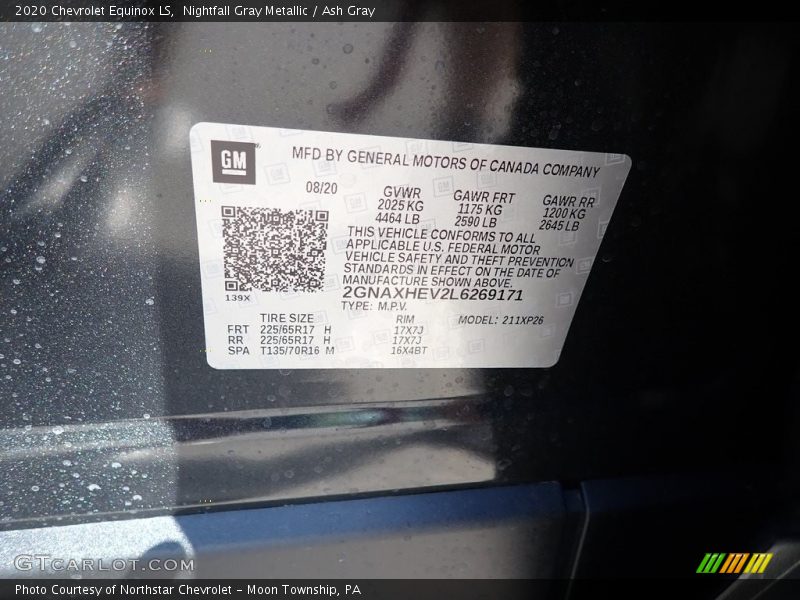 Nightfall Gray Metallic / Ash Gray 2020 Chevrolet Equinox LS