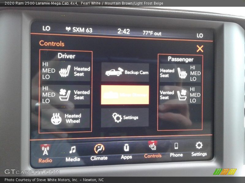 Controls of 2020 2500 Laramie Mega Cab 4x4