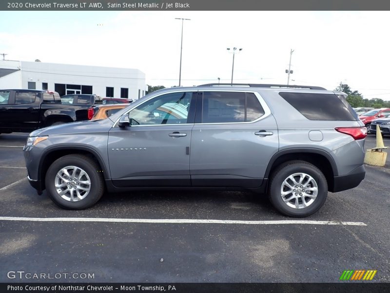 Satin Steel Metallic / Jet Black 2020 Chevrolet Traverse LT AWD
