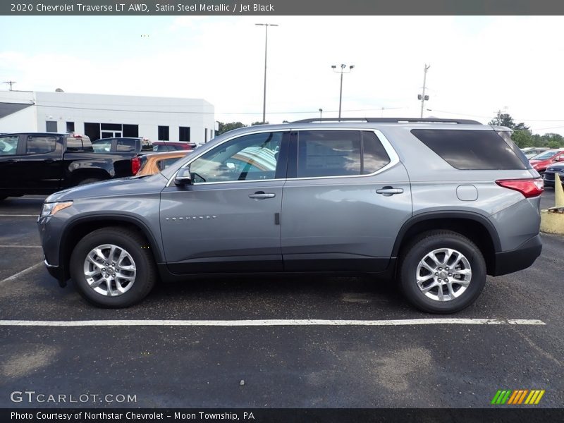 Satin Steel Metallic / Jet Black 2020 Chevrolet Traverse LT AWD
