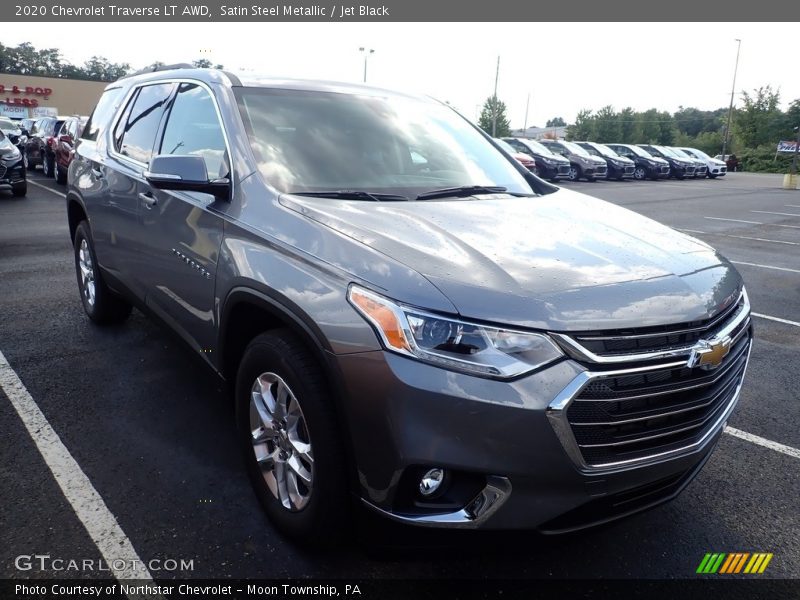 Satin Steel Metallic / Jet Black 2020 Chevrolet Traverse LT AWD