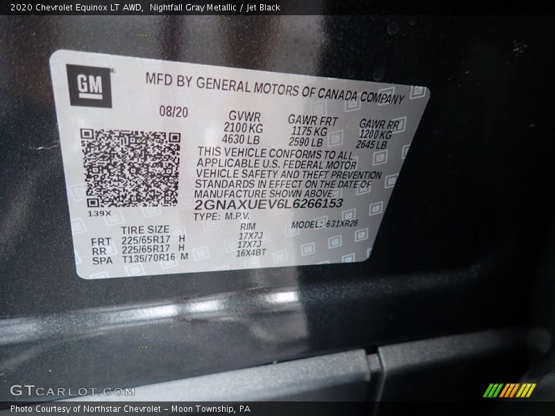 Nightfall Gray Metallic / Jet Black 2020 Chevrolet Equinox LT AWD